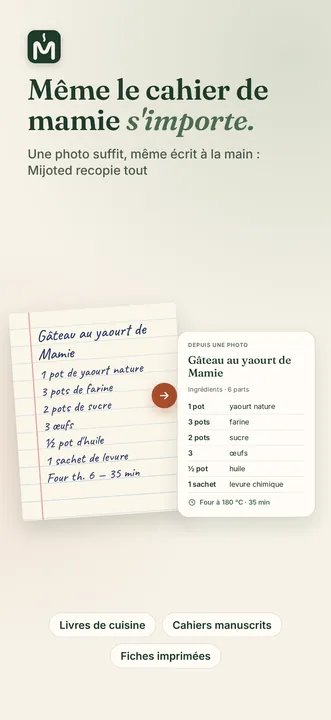 Import d'un cahier manuscrit